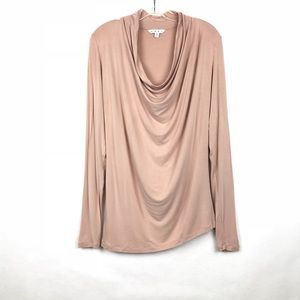 CAbi A-Symmetrical Long Sleeve Blouse Blush Pink